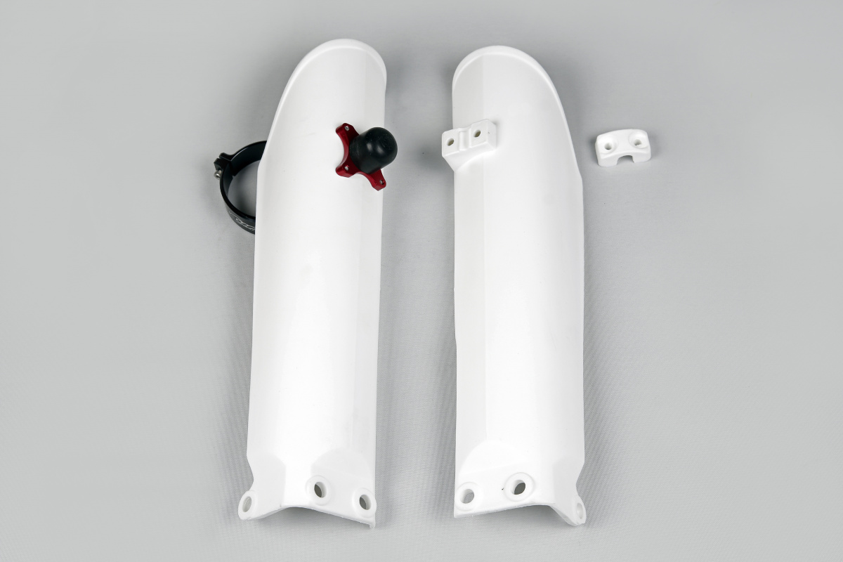 Fork Slider Protector + Quick Starter white for Ktm SX 85 (2004-17) - REPLICA PLASTICS - KT03090-047 - Ufo Plast