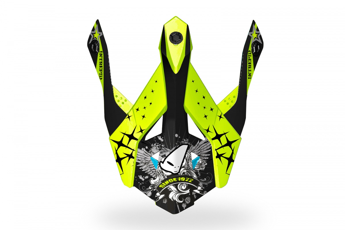 Visor for motocross Intrepid helmet black and neon yellow - Helmet spare parts - HR139 - Ufo Plast