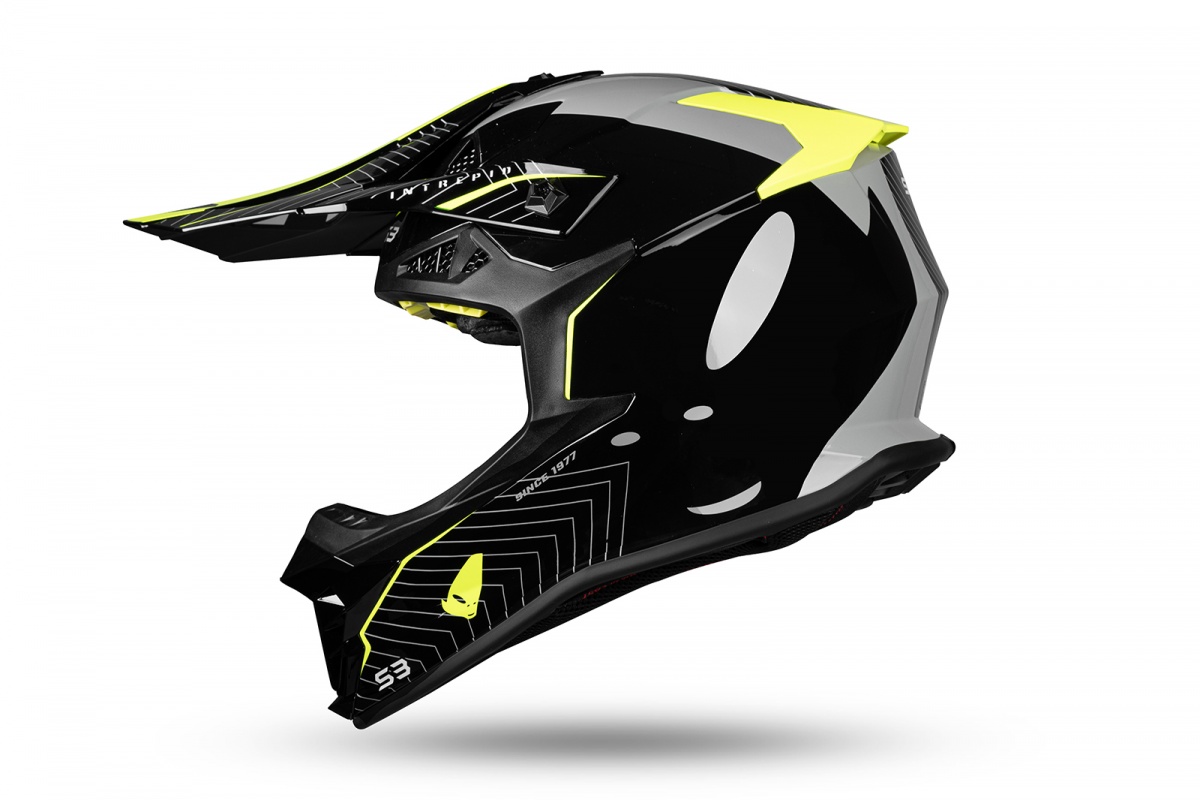 Motocross Intrepid helmet black and neon yellow - PROTECTION - HE155 - UFO Plast