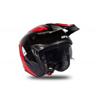 Jet helmet Sheratan black and red glossy - Helmets - HE189 - Ufo Plast