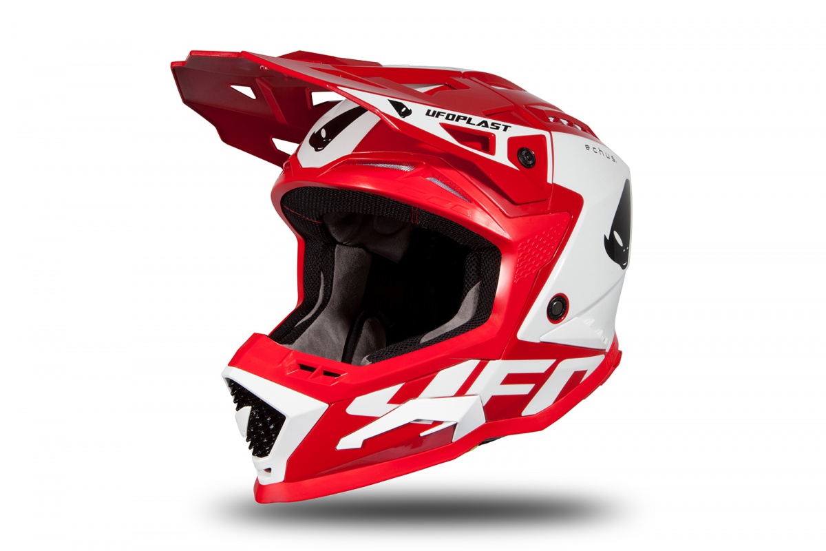 Motocross helmet Echus red and white glossy - NEW PRODUCTS - HE170 - Ufo Plast