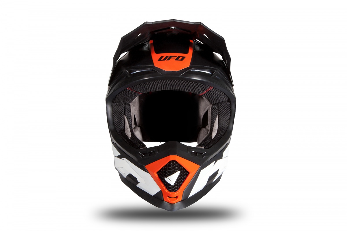 Motocross helmet Echus black, orange and white matt - NEW PRODUCTS - HE171 - UFO Plast