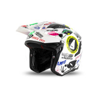 Sheratan cross jet helmet white